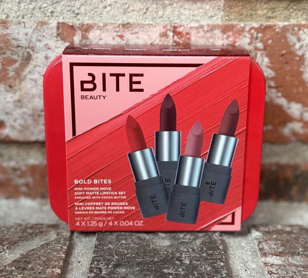 Bite Beauty Bold Bites Mini Power Move Lipstick Set Of 4 NIB!